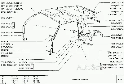 Обивка салона ВАЗ-2108 (Чертеж № 22: список деталей, стоимость запчастей).  Каталог 2002г.