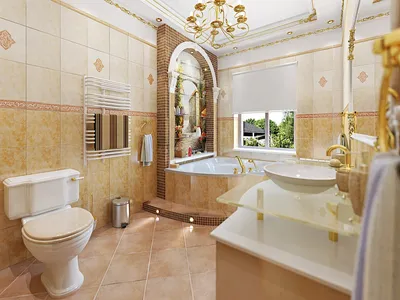 Стиль этой ванной комнаты классический с примесью итальянского | Фото