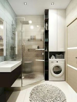 30 Smart Bathroom Design Ideas With Washing Machine To see more Read it👇 |  Ремонт небольшой ванной, Переделка ванной комнаты, Косметический ремонт ванной  комнаты