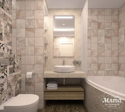 Дизайн интерьера ванной комнаты и санузла по ул. Трактористов 4 | Студия  дизайна интерьеров Мята в Тбилиси