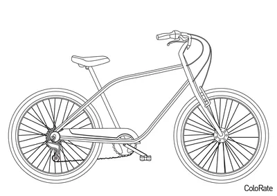 Раскраска Велосипед с длинной рамой распечатать - Велосипеды