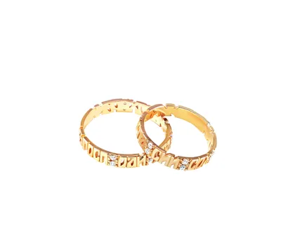 Купить в магазине Таинства Венчальные кольца, \"Спаси и Сохрани\", серебро с  позолотой и камнями в Москве