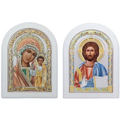 Венчальная пара икон Господь и Казанская Богородица купить