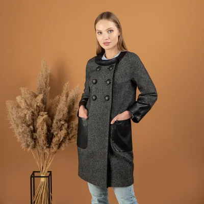 Купить Весеннее пальто женское модное 44, 46, 48 серый, цена 1410 ₴ —  Prom.ua (ID#1554441395)