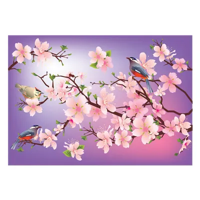 Наклейка Цветущая ветка сакуры 50х70 см купить недорого в интернет-магазине  товаров для декора Бауцентр
