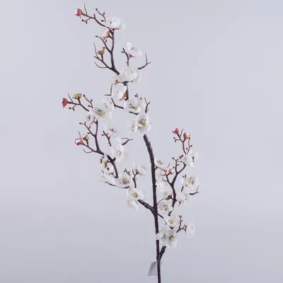 ᐉ Искусственные цветы Ветка сакуры покрученая тройная Белый (2517-1)