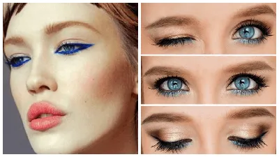Вечерний макияж для серо голубых глаз фото