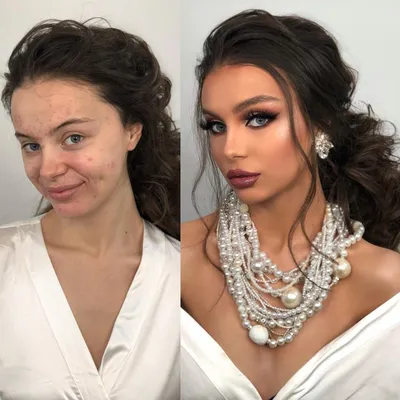 12 фото невест до и после нанесения макияжа, в реальность которых сложно  поверить | Femmie
