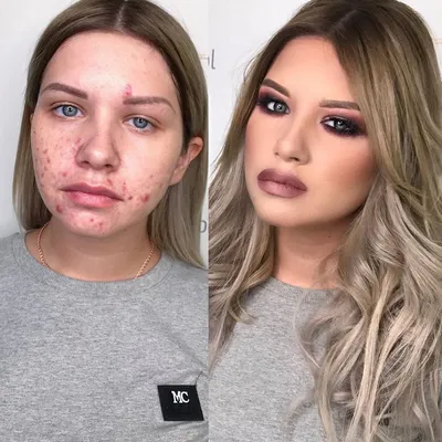 16 фото женщин до и после макияжа