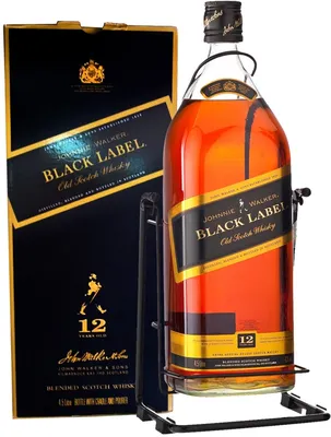 Виски Johnnie Walker, \"Black Label\", в подарочной коробке swing, 4.5 л —  купить виски \"Блэк Лейбл\", в упаковке с качелями, 4500 мл – цена 17968 руб,  отзывы в Winestyle