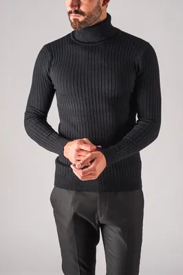 Черная мужская водолазка “лапша”. Арт.:8-708 – купить в магазине мужской  одежды Smartcasuals