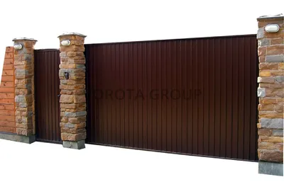 Откатные ворота с кирпичными столбами - купить по цене от 28590 по цене от  производителя