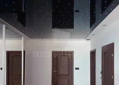 Черный матовый натяжной потолок со звездным небом НП-575 - цена от 2480  руб./м2