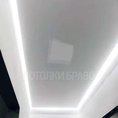Матовый натяжной потолок с подсветкой для коридора НП-744 - цена от 1300  руб./м2