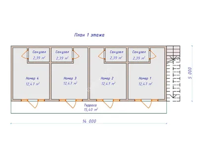 Проект мини-гостиницы F2-172 - Дома из Сип панелей