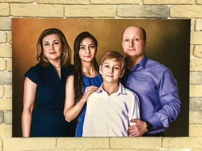 Семейный портрет на холсте | Холст на заказ | Дзен