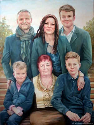 Семейный портрет маслом на холсте – заказать на Ярмарке Мастеров – HLQTHRU  | Картины, Москва