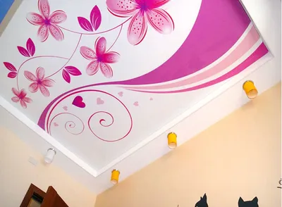 Натяжной потолок для детской комнаты в Могилеве | Натяжные потолки,  Окрашенные стены, Потолки
