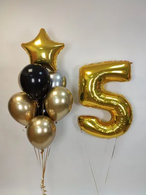 Цифра \"5\" и фонтан | Apelsin154.ru Интернет магазин воздушных шаров