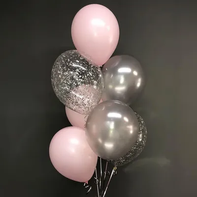 Фонтан из 7 шаров розовое серебро — ГрандШар
