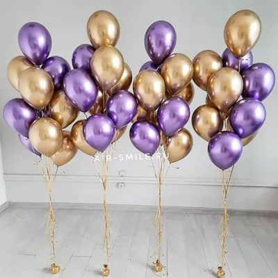 Фонтан шаров фиолетовый и золотой хром 1 шт купить в Москве за 1 840 руб.