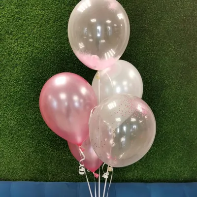 Нежный мини фонтан из 5 шаров 🎈, Flowers \u0026 Gifts Lipetsk, buy at a price  of 850 RUB, Balloons on Red Berry-Cvetochniy bar 🍓 with delivery | Flowwow