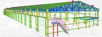 Проектирование здания из сэндвич панелей / Портфолио / 3dstroyproekt.ru