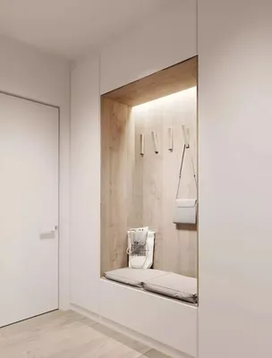 Шкаф в прихожую в современном стиле белый мдф + дерево (дсп) по выгодным  ценам от «Алька Мебель» - 1019322379
