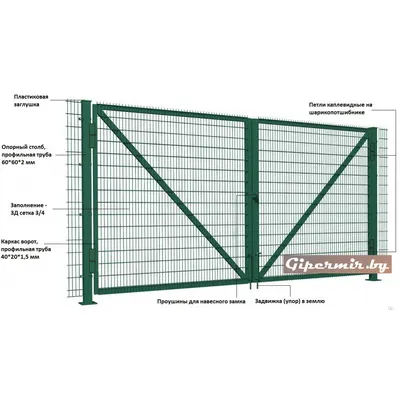 Ворота 3Д распашные облегченные - Гипермир. Интернет-магазин стройматериалов