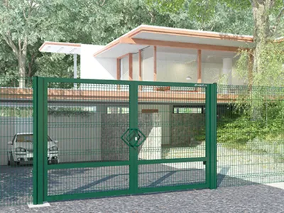 Распашные 3Д ворота из стальной сетки | Компания Дока в Екатеринбурге