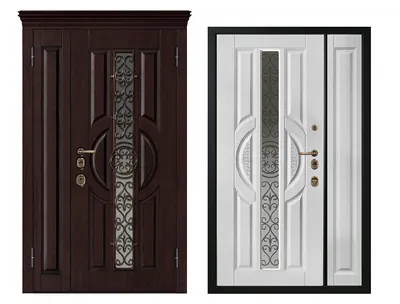 Металлическая входная дверь со стеклом для частного дома CM1832/27 -  Metaluks