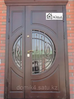 Входные двери двухстворчатые со стеклом на заказ в Алматы (id 82872479)
