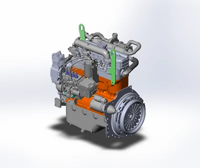 Модель двигателя Д-245 7E3 - Чертежи, 3D Модели, Проекты, ДВС