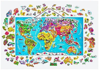 Магнитный пазл Карта Мира — купить в интернет-магазине по низкой цене на  Яндекс Маркете