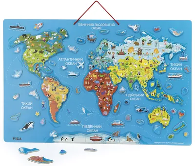 Магнитный пазл Карта мира с маркерной доской, на украинском Viga toys  (44508), цена 1908 грн — Prom.ua (ID#1255748390)
