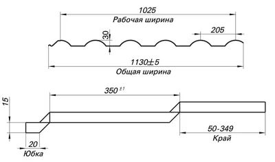 Металлочерепица Испанская дюна 0.5 мм RAL7024 Серый графит, цена в Омске от  компании Профиль Плюс