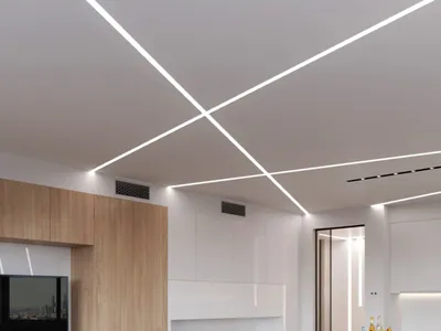 Натяжной потолок со световыми линиями - цена в компании Комфорт-Престиж