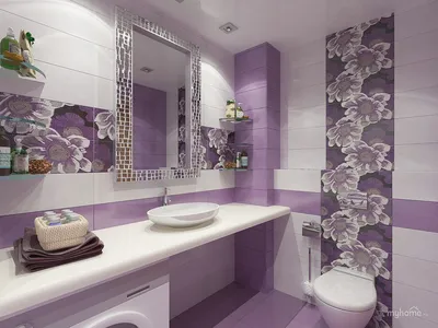 КАФЕЛЬ В ИНТЕЬЕРЕ , ФОТОПЕЧАТЬ НА КАФЕЛЕ ( Источники - интернет / проекты ,  не более 5 фото в су… | Плитка для ванной, Фиолетовые ванные комнаты,  Современная ванная