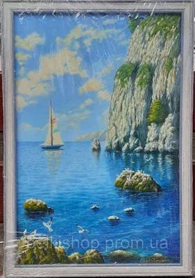 Морской утес картина на холсте 40*60 см, масло, цена 3500 грн — Prom.ua  (ID#1442564860)