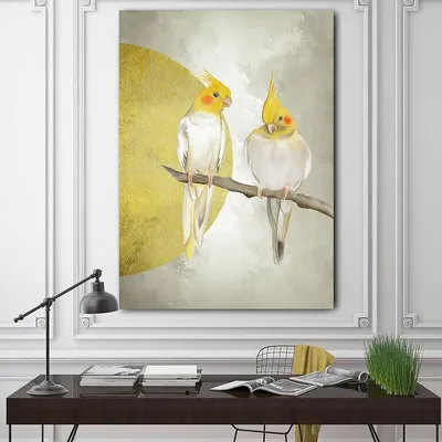 Картина интерьерная на холсте Попугаи, 40 x 60 - купить по низкой цене в  интернет-магазине OZON