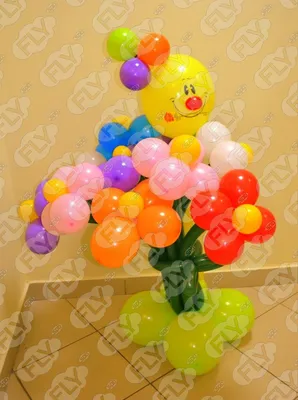 Фигура \"Клоун с цветами #2\" - заказать в интернет-магазине воздушных шаров  ФлайСПб