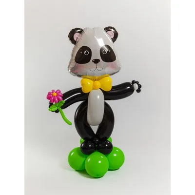 Купить Фигура из шаров \"Панда с ромашкой\" в Москве недорого с доставкой |  Воздушная Феерия