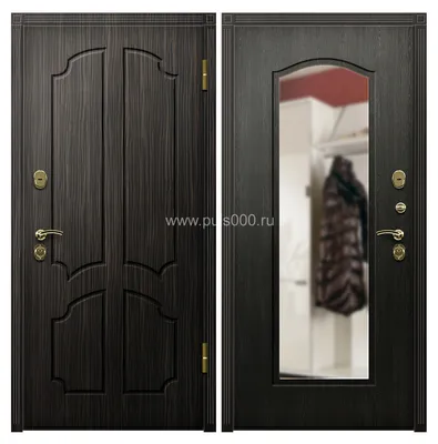Входная дверь в квартиру МДФ с зеркалом венге MDF-307 - купить в Москве,  цена 13900 руб.