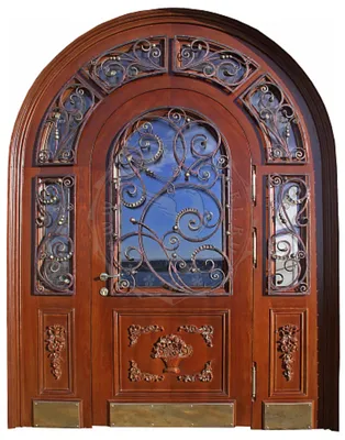 Железная входная арочная дверь с ковкой ЭДМ-555 - купить от производителя  по цене от 371000 руб. в Москве. Цены, изготовление на заказ, установка