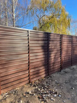 Забор-жалюзи с ламелями Елочка 75м RAL8017 Шоколад в Москве