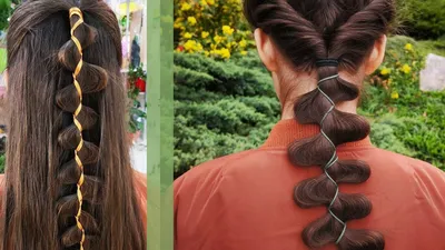 Коса Змейка 2 способа: на резинках и на лентах // Snaky braid 2 styles:  elastics and ribbons | Hair wrap, Braids, Hair styles