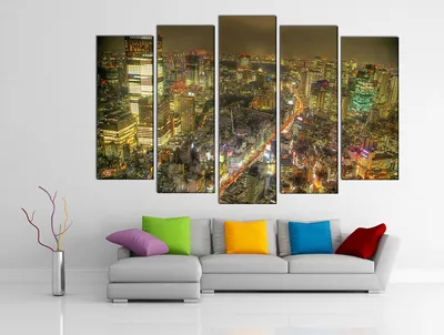Купить модульная картина Светлый ночной Токио цены и фото |  интернет-магазин Фотомили