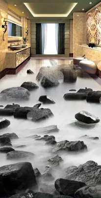 Пользовательские Полы 3d фото Камень путь заводи спальня Ванная комната  Гостиная коридор 3D Полы ПВХ Декоративные