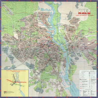 Киев — Общегородские карты и схемы — Снимка — Градски електротранспорт