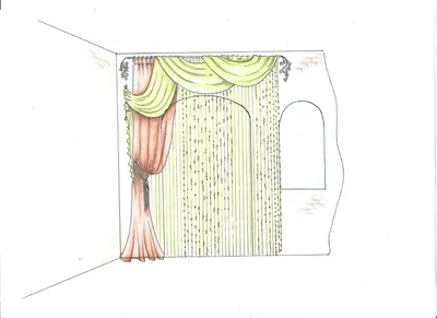 Эскизы штор салона-ателье Строчка